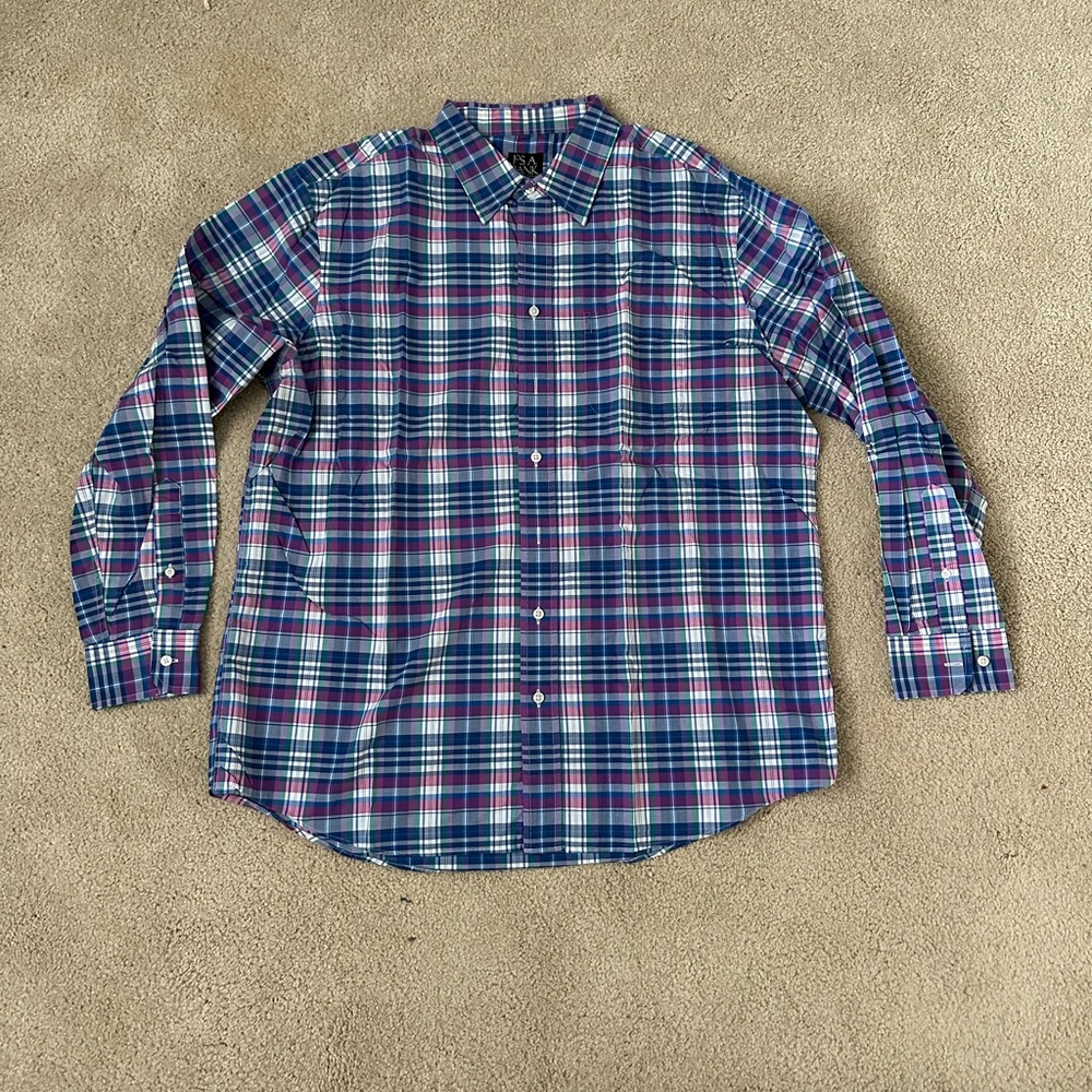 Men's Plaid Shirt - Blue and Purple
